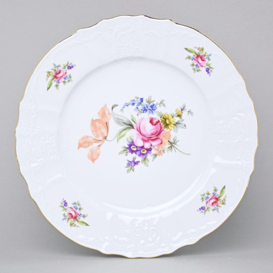 Dinner plate 27 cm, Thun 1794 Carlsbad porcelain, BERNADOTTE Meissen Rose