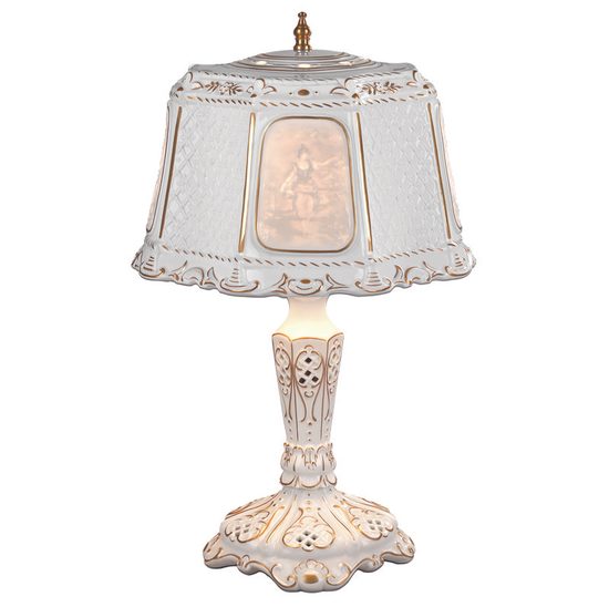 Lampa Ženy 29 x 29 x 43 cm, Porcelánové figurky Plaue