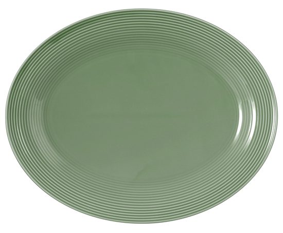 Beat grey-green: Plate oval 35 x 28 cm, Seltmann porcelain
