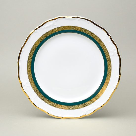 Plate dining 25 cm, Marie Louise 8800501 gold + green, Thun 1794 a.s.