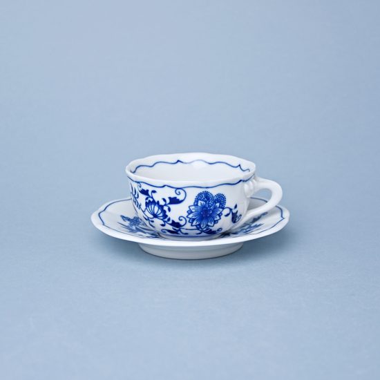 Cup and saucer C/2 + ZC/2 mirror for tea, 110 ml / 12,4 cm, Original Blue Onion Pattern