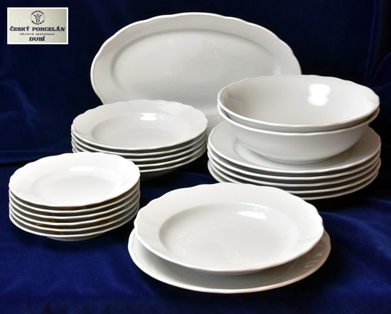 Dining set 21 pcs. for Lovers of eating, White, Cesky porcelan a.s.