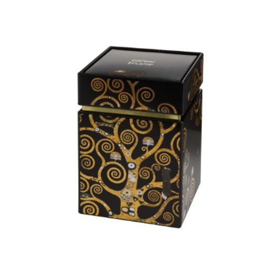 Box for storing tea Gustav Klimt - Tree of Life, 7,5 / 7,5 / 11 cm, Metal, Goebel