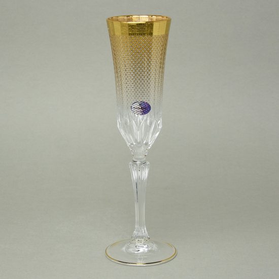 Astra Gold: Champagne flute 180 ml Adagio, 1 pcs. Rio Golden crystal decor
