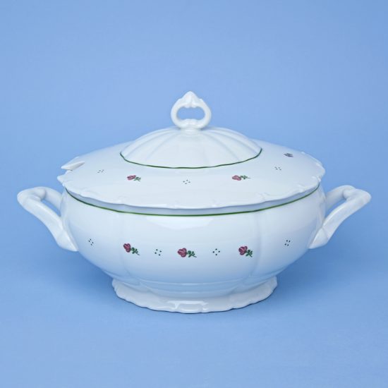 Mísa polévková 2,5 l, Verona červené kvítí + zelená, G. Benedikt 1882
