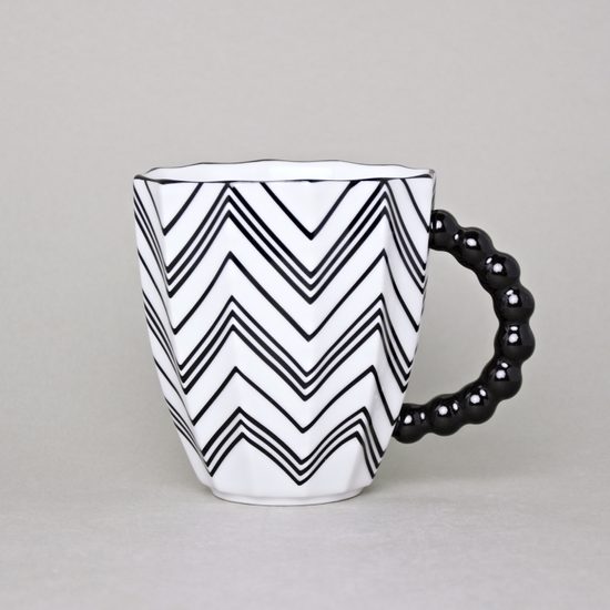 Mug Retro Z, zik-zak, 400 ml, Porcelain Goldfinger