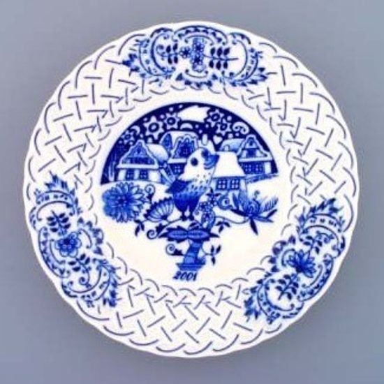 Annual plate 2001 18 cm, Original Blue Onion Pattern