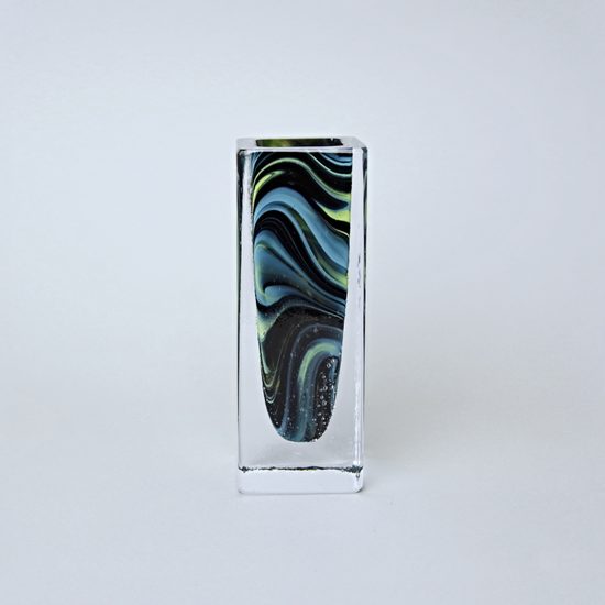 Vase Square 19 cm, collection One, metallurgical glass, Vendula Zámečníková