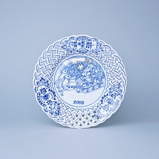 Annual plate 2005 18 cm, perforated, Original Blue Onion Pattern