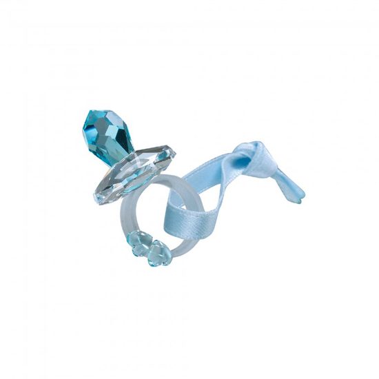 Small Dummy / Pacifier (blue) 32 x 20 mm, Crystal Gifts and Decoration PRECIOSA