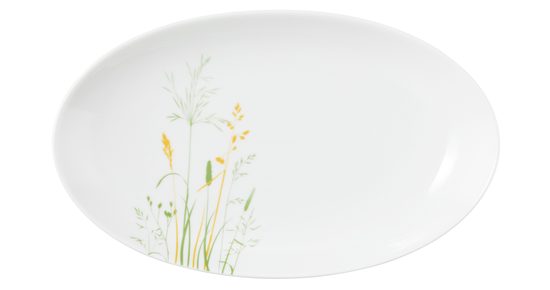 Liberty green grass: Oval dish flat small 24 x 14,5 cm, Seltmann porcelain