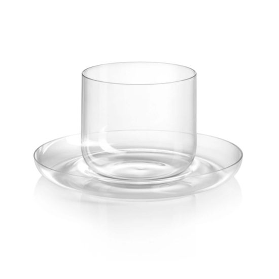 Cup 265 ml + saucer 135 mm DROP for cappuccino, Kvetna 1794 Glassworks