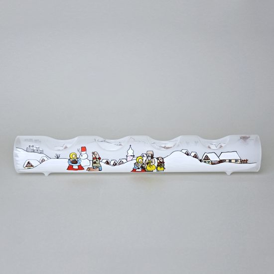 Advent candle holder for 4 tea candles "Czech winter 1918", Mija Decorations