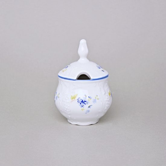 Mustard bowl 150 ml (small sugar bowl), Thun 1794 Carlsbad porcelain, BERNADOTTE Forger-me-not-flower