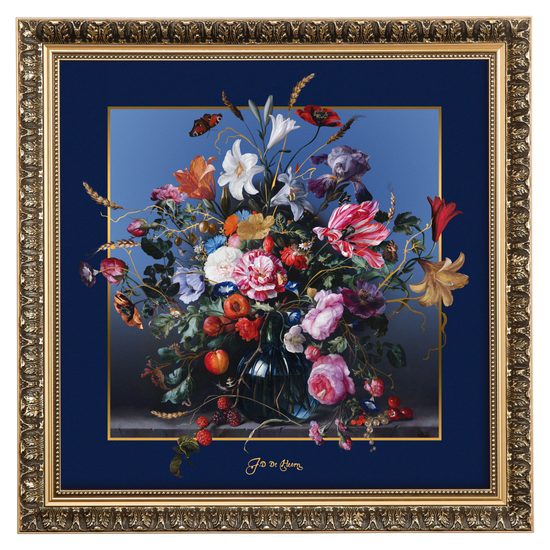 Picture Jan Davidz de Heem - "Summer Flowers" 68 / 3,5 / 68 cm, porcelain, Goebel