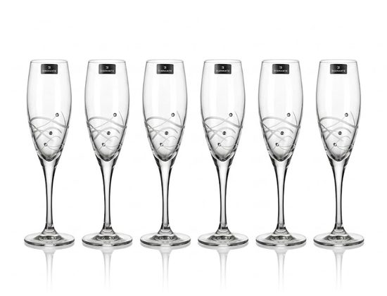 Spiral Matt - Set 6 sklenic na sekt 210 ml, krystaly Swarovski, DIAMANTE