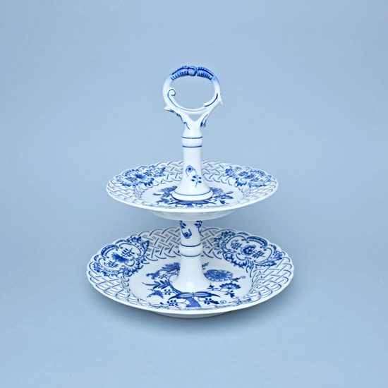 2-compartment dish perforated, 18 + 24 cm, Original Blue Onion Pattern