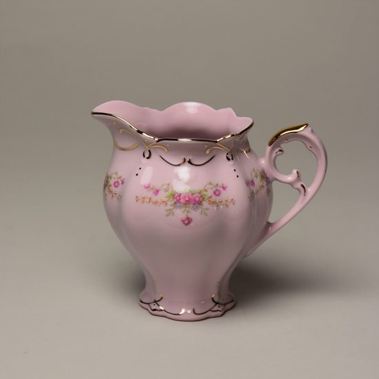 Mlékovka 250 ml, Adélka 163, Růžový porcelán z Chodova