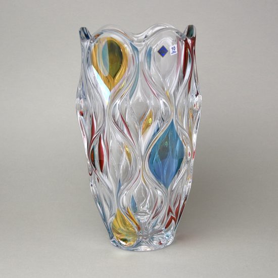 Váza Ocean 30 cm barevná - křišťálová, Jihlavské sklárny Bohemia 1845