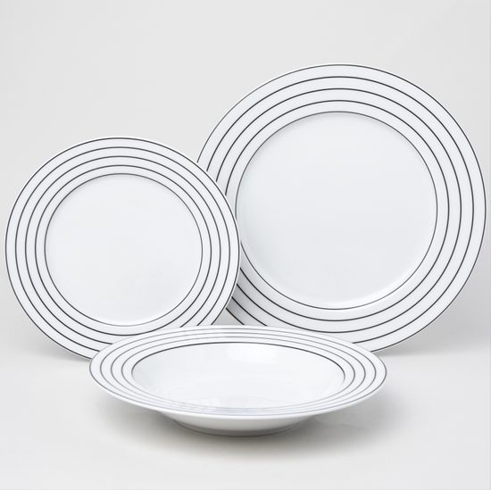 Plate set for 6 persons, Thun 1794 Carlsbad porcelain, SYLVIE 80411