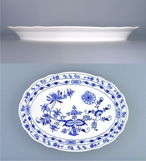 Plate oval 35 cm, Original Blue Onion Pattern