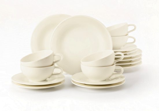 Tea set 18 pcs. small, Medina creme, porcelain Seltmann