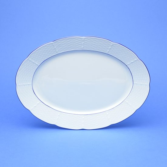 Natálie modré linky: Mísa oválná 32 cm, Thun 1794, karlovarský porcelán