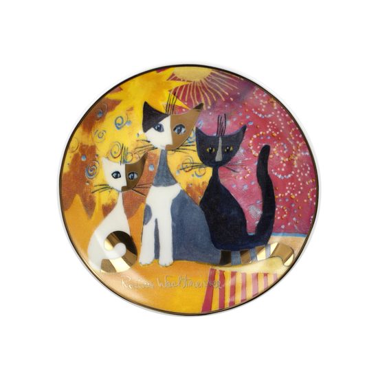 Miniature plate Macchia e amici 10 cm, Fine Bone China, Cats Goebel R. Wachtmeister