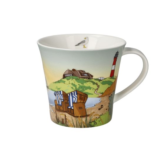 Hrnek 0,35 l Sylt 13 / 10,5 / 9,5 cm, jemný kostní porcelán, Severský domov, Goebel
