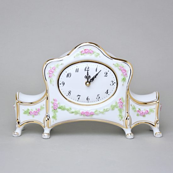 Empire style clock Komtesa 27 x 9 x 17 cm, White plus Gold, Clocks