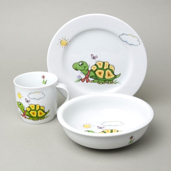 Children dinner set 3 pcs. Turtle, Český porcelán a.s.