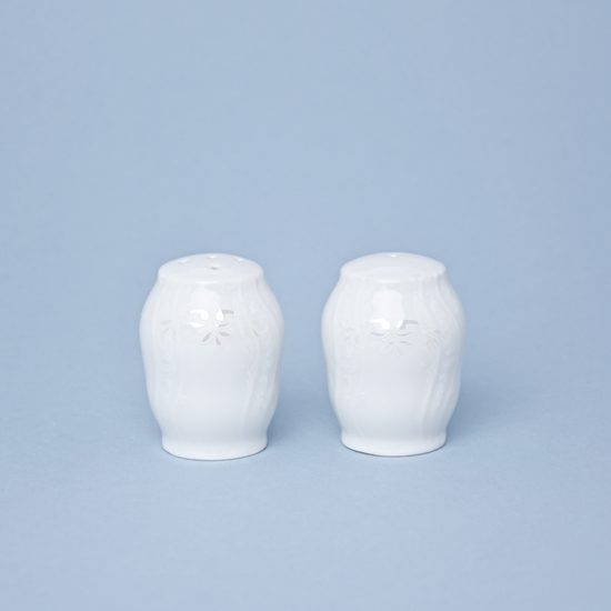 Frost no line: Salt and pepper shakers, Thun 1794 Carlsbad porcelain, BERNADOTTE