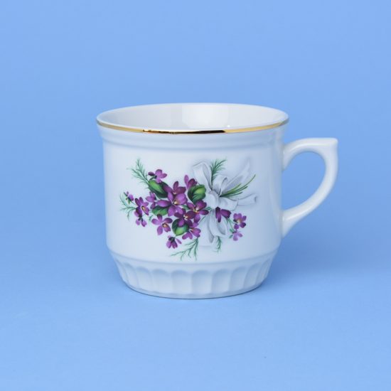 Mug Selský 0,42 l, Violet + gold line, Český porcelán a.s.