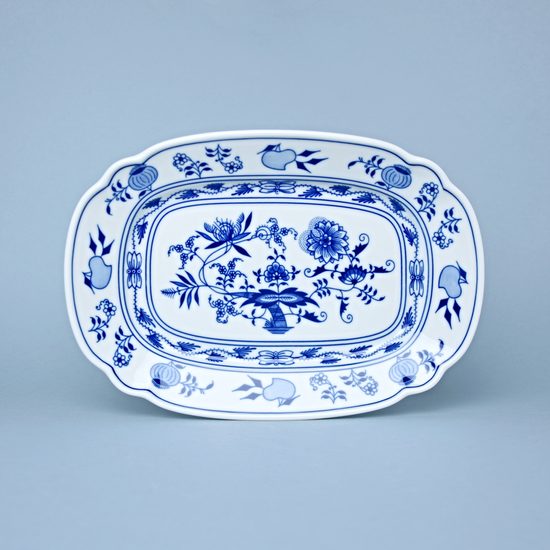 Flat oval dish 28 cm, Original Blue Onion Pattern