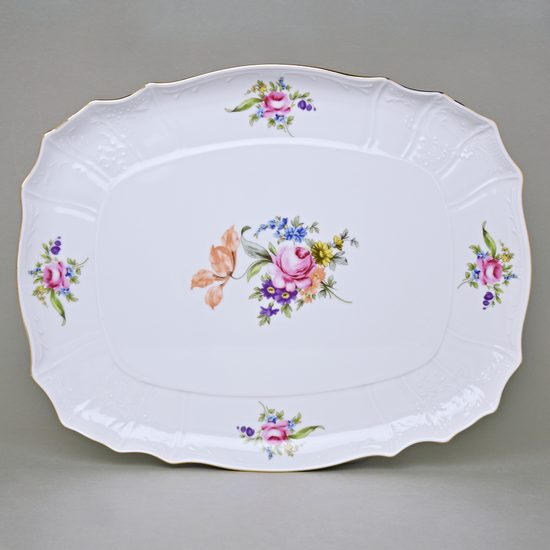 Tray 40 cm, Thun 1794 Carlsbad porcelain, BERNADOTTE Meissen Rose