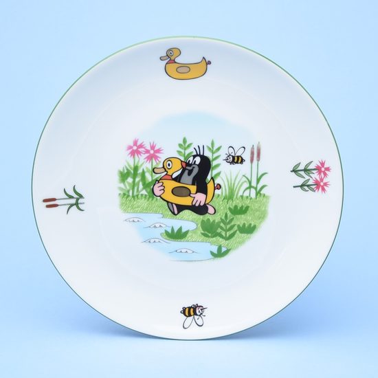 Talíř mělký 21 cm coup s Krtečkem a kačenkou, Thun 1794, karlovarský porcelán, Dětské soupravy a hrnky s Krtečke