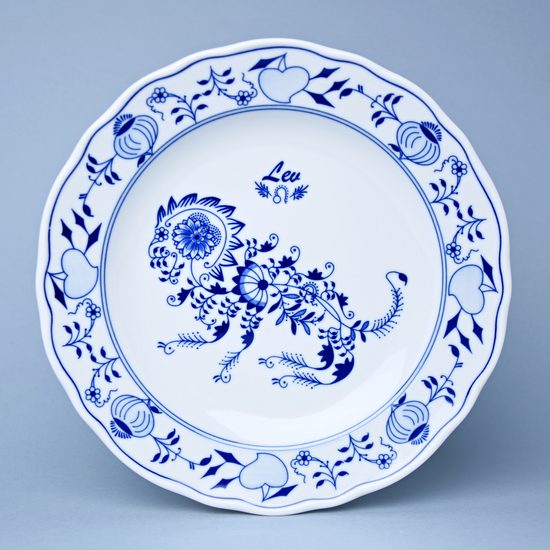 Talíř mělký 24 cm, Lev, (i na zeď), Cibulák, originální z Dubí