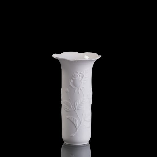 Vase 18 cm Rosengarten, Biscuit china, Kaiser 1872, Goebel