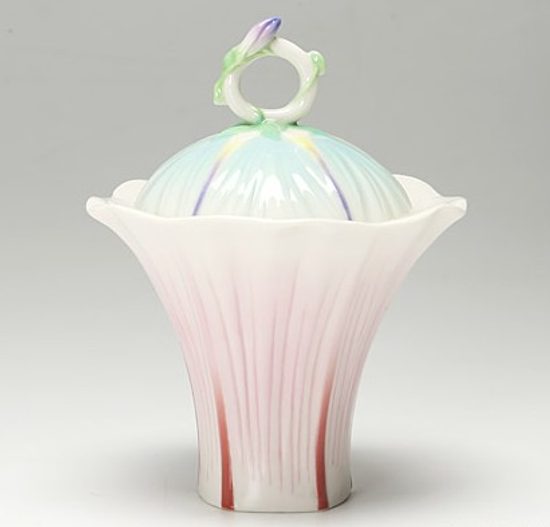 Le jardin morning glory design sculptured porcelain sugar jar 13 cm, Porcelain FRANZ