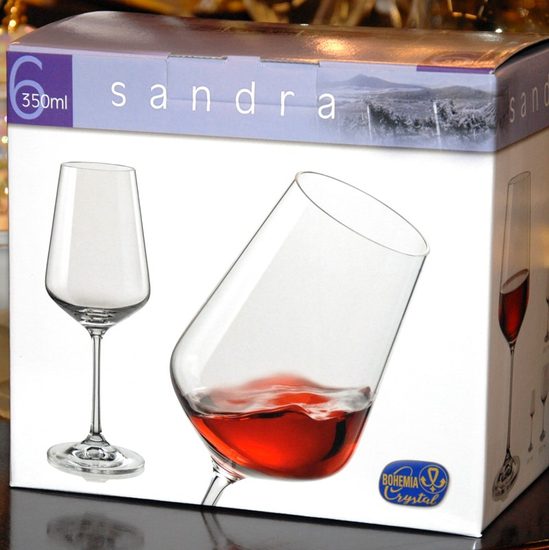 Sandra 350 ml, Glass / red wine, 6 pcs., Bohemia Crystal