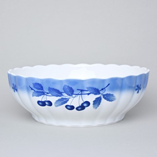 Bowl 30 x 10 cm, Thun 1794 Carlsbad porcelain, BLUE CHERRY