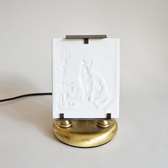 Lamp with Lampshade, 18 cm, Porcelain Figures Gläserne Porzellanmanufaktur
