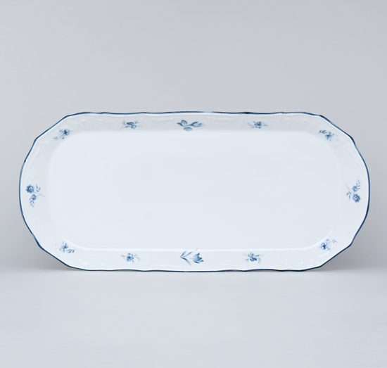 Tray square 37 cm, Thun 1794 Carlsbad porcelain, BERNADOTTE blue flower