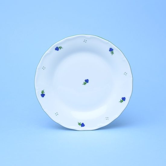 Talíř dezertní 19 cm, Verona modré kvítí + zelená, G. Benedikt 1882