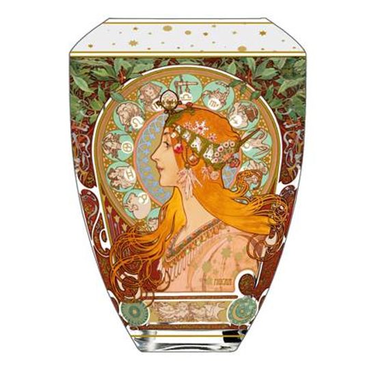 Vase Alphonse Mucha - Zodiak, 21 / 21 / 30 cm, Glass, Goebel