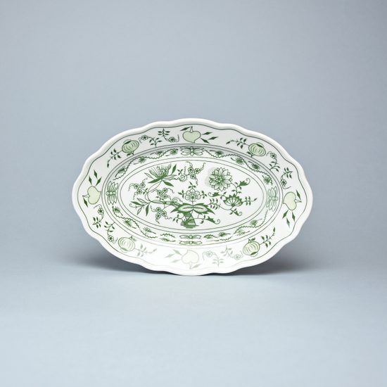 Dish side oval 20 cm, Original Green Onion pattern