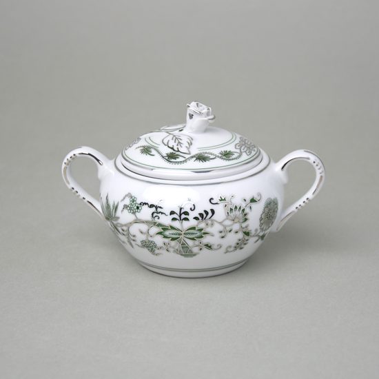 Sugar bowl with handles 0,30 l, Original Green Onion pattern + platinum