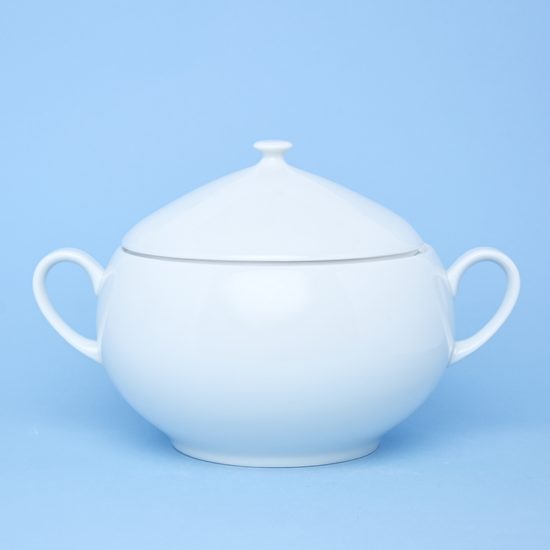 Soup tureen 2,7 l, Opal white, Thun 1794 Carlsbad porcelain