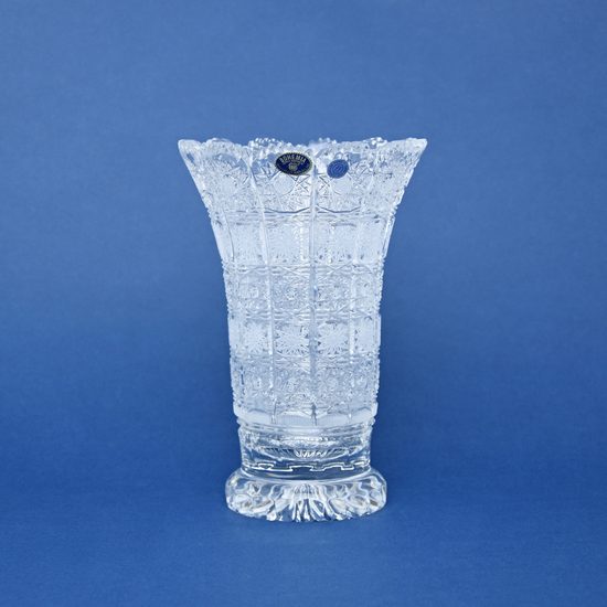 Crystal Hand Cut Vase, 205 mm, Crystal BOHEMIA