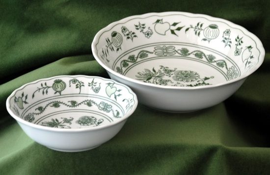 Compot set for 6 persons, Green Onion Pattern, Cesky porcelan a.s.